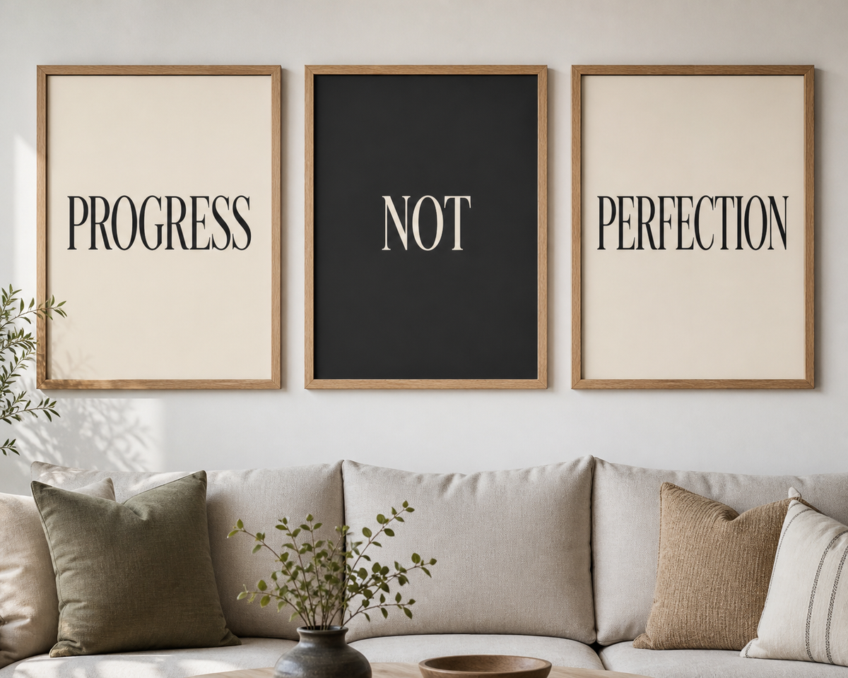 Progress, Not Perfection — Gallery Print Set